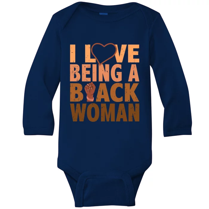 I Love Being A Black African Black History Month Gift Baby Long Sleeve Bodysuit