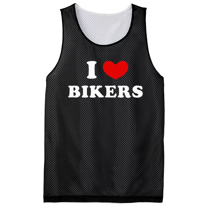 I Love Bikers Mesh Reversible Basketball Jersey Tank