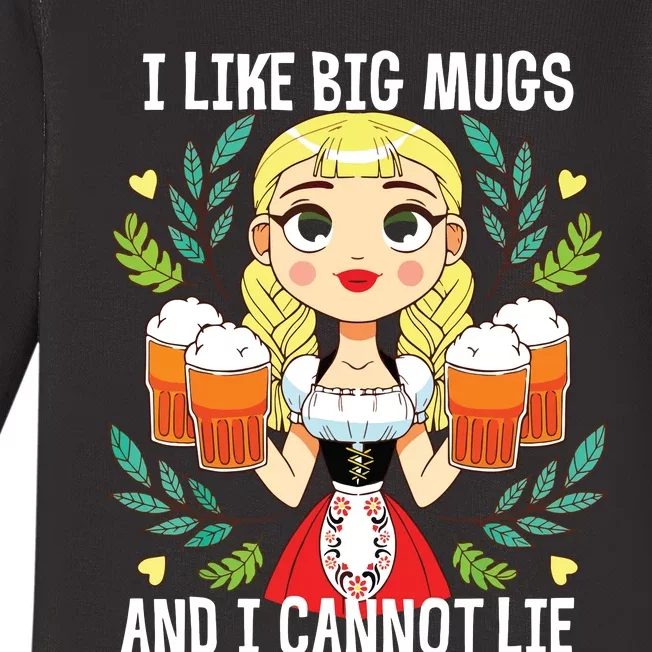 I Like Big Mugs Oktoberfest Bavarian Munich Beer Festival Baby Long Sleeve Bodysuit