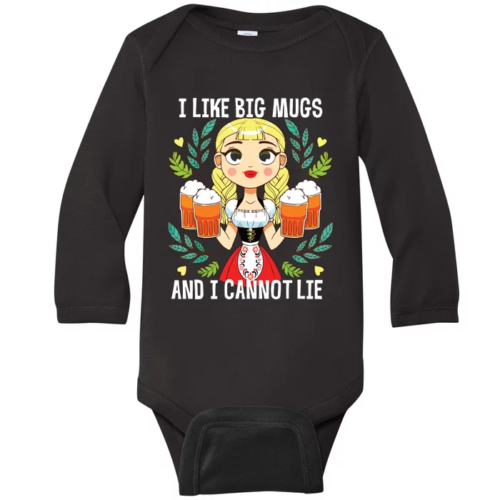 I Like Big Mugs Oktoberfest Bavarian Munich Beer Festival Baby Long Sleeve Bodysuit