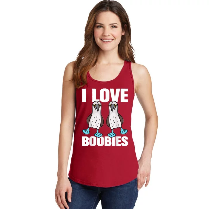 I Love Boobies Blue Footed Boobie Bird Funny Gift For Birdwatchers Ladies Essential Tank