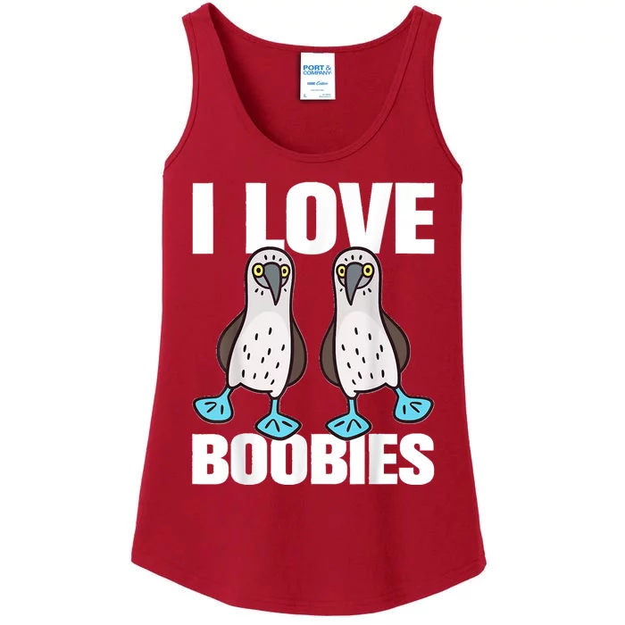 I Love Boobies Blue Footed Boobie Bird Funny Gift For Birdwatchers Ladies Essential Tank