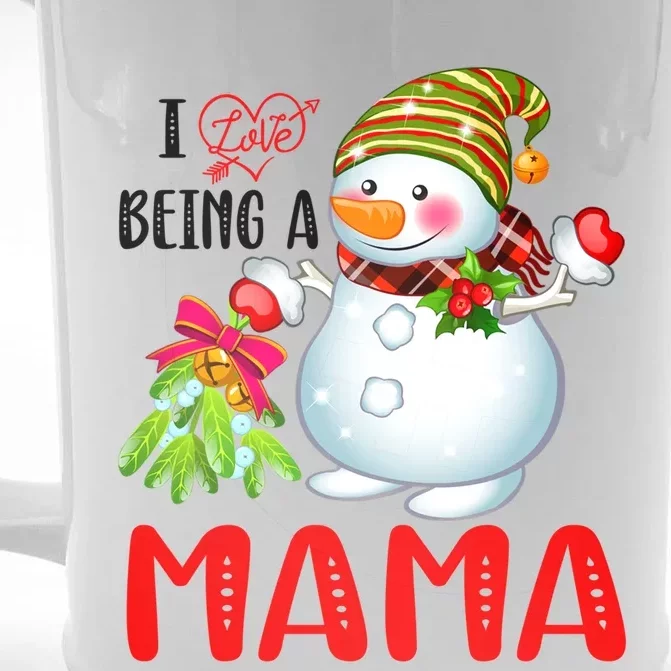 I Love Being A Mama Xmas Snow Scarf Christmas Lover Gift Front & Back Beer Stein