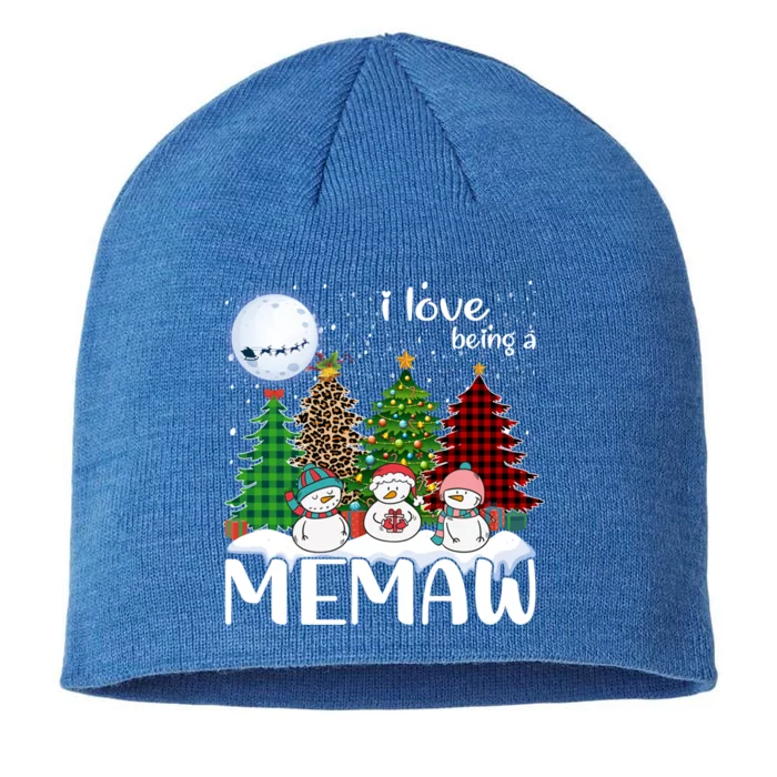 I Love Being A Memaw Snow Xmas Leopard Tree Christmas Gift 8 1/2in Sustainable Knit Beanie