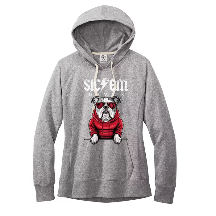 I Love Bulldog Proud Name Vintage Game Day Women's Fleece Hoodie