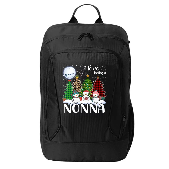 I Love Being A Nonna Snow Xmas Leopard Tree Christmas Gift City Backpack