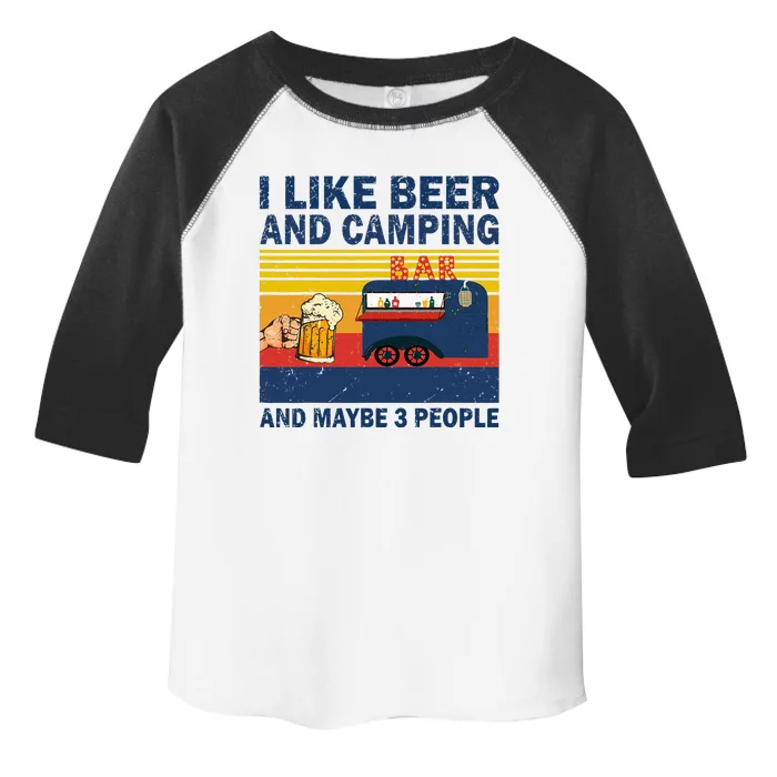 I Like Beer And Camping And Maybe 3 People Drink And Camping Toddler Fine Jersey T-Shirt