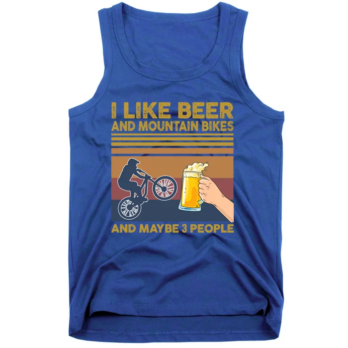 I Like Beer And Mountain Bikes And Maybe 3 People Funny Gift Tank Top