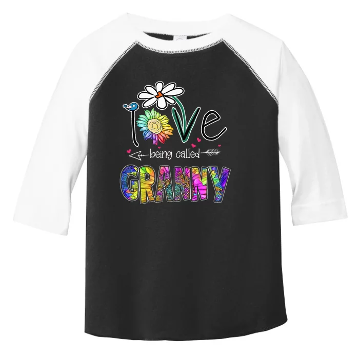 I Love Being Called Granny Daisy Sunflower Mother's Day Toddler Fine Jersey T-Shirt