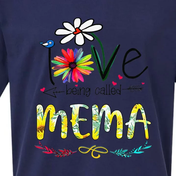 I Love Being Called Mema Sunflower Mothers Day Gift Sueded Cloud Jersey T-Shirt