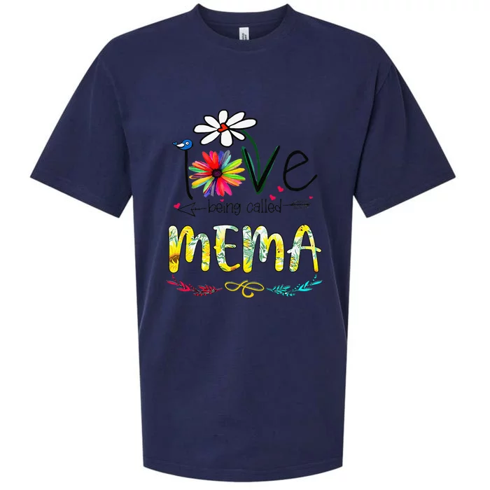 I Love Being Called Mema Sunflower Mothers Day Gift Sueded Cloud Jersey T-Shirt