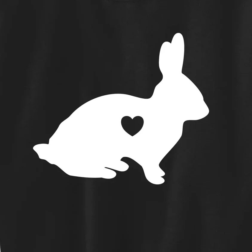 I Love Bunny Rabbits Heart Kids Sweatshirt