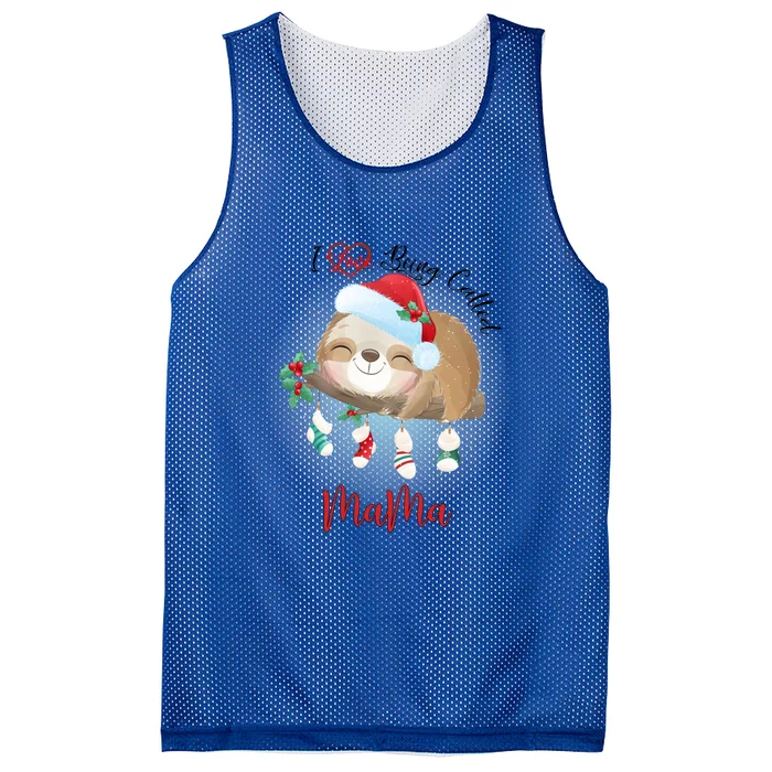 I Love Being Called Mama Cute Sloth Meaningful Gift Grandma Gift Great Gift Mesh Reversible Basketball Jersey Tank