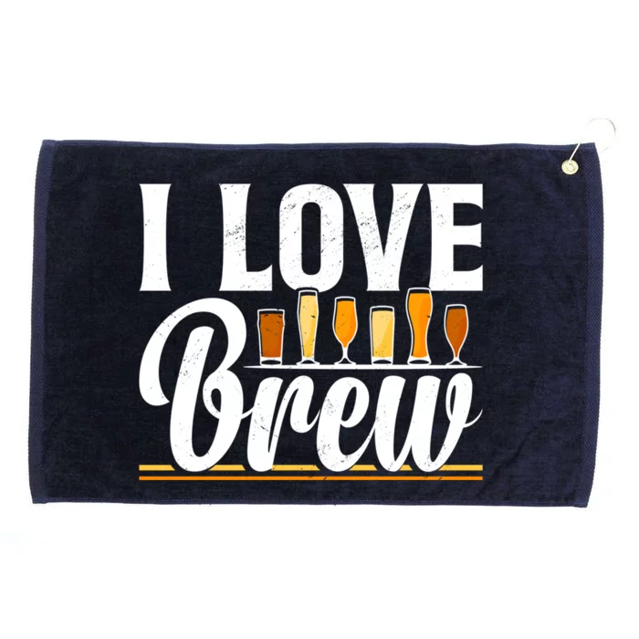 I Love Brew Valentine's Day Brewing Hobbyist Beer Fanatic Cool Gift Grommeted Golf Towel