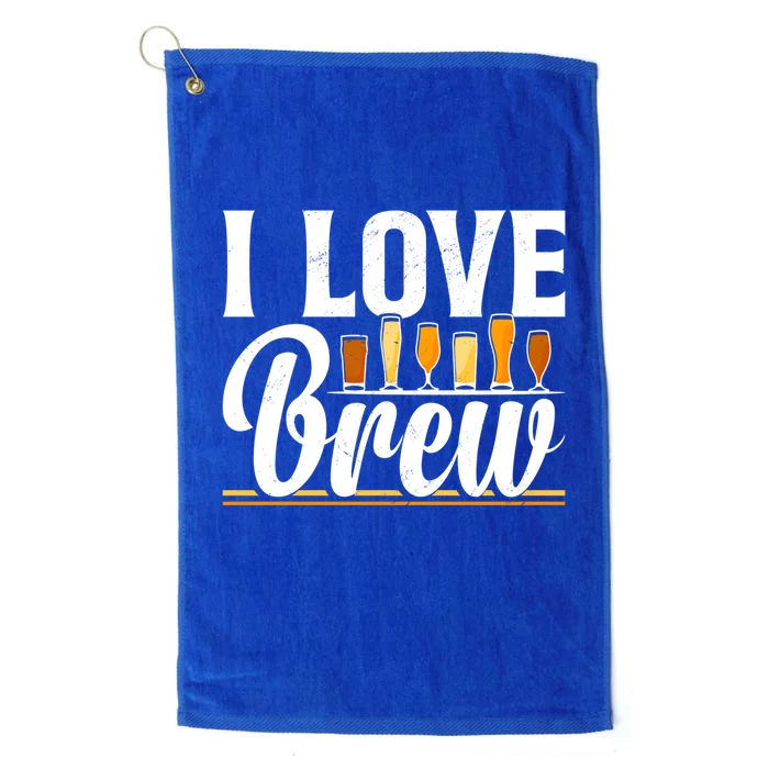 I Love Brew Valentine's Day Brewing Hobbyist Beer Fanatic Cool Gift Platinum Collection Golf Towel