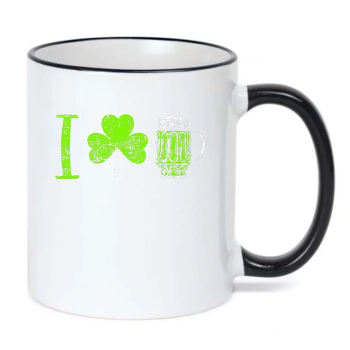 I Love Beer Lover St Patricks Day shamrock Irish Drinking Black Color Changing Mug