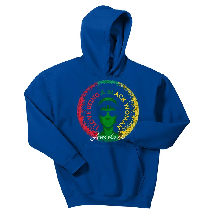 I Love Being A Black Assistant Black History Month Gift Kids Hoodie