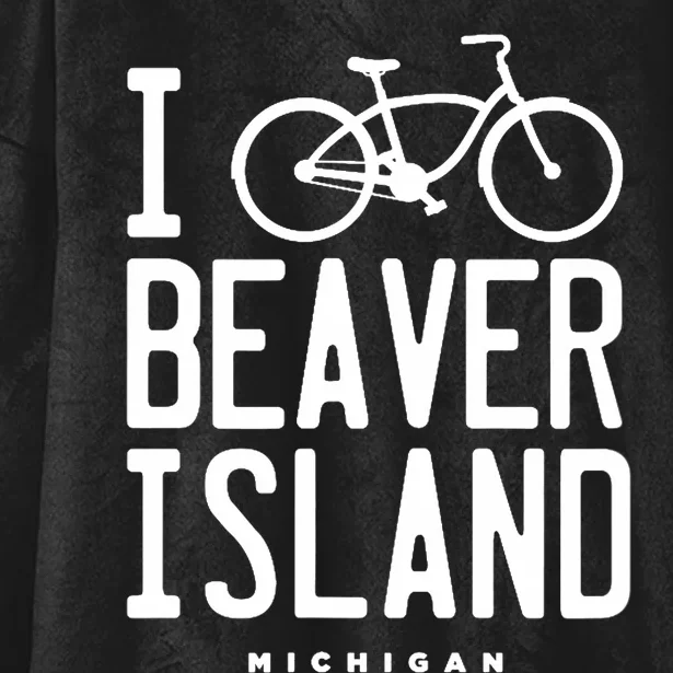 I Love Biking Beaver Island Michigan Hooded Wearable Blanket