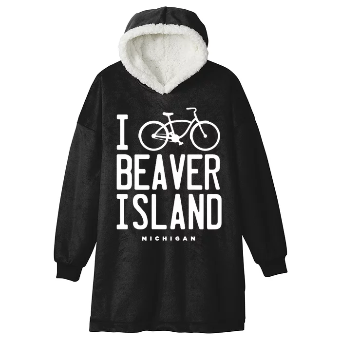 I Love Biking Beaver Island Michigan Hooded Wearable Blanket