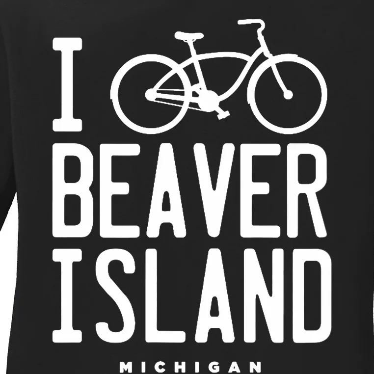 I Love Biking Beaver Island Michigan Ladies Long Sleeve Shirt