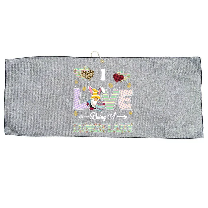 I Love Being Lunch Lady Easter Day Teacher Gift Large Microfiber Waffle Golf Towel