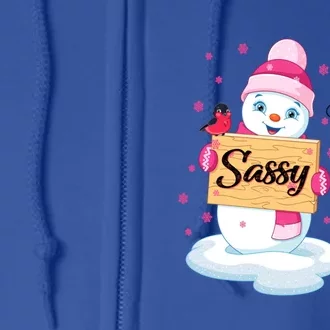 I Love Being A Sassy Snow Happy Family New Christmas Cool Gift Full Zip Hoodie