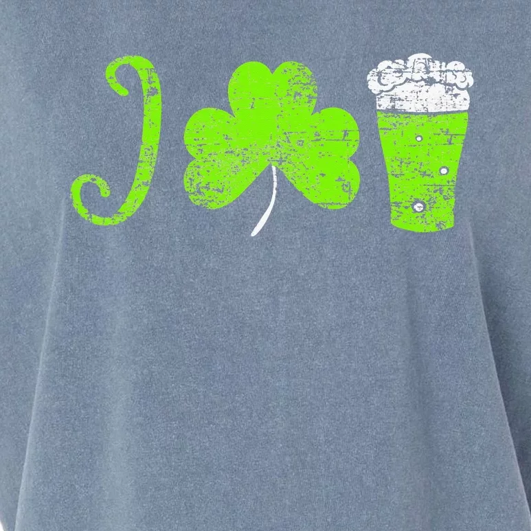 I Love Beer Lover St Patricks Day shamrock Irish Drinking Garment-Dyed Women's Muscle Tee