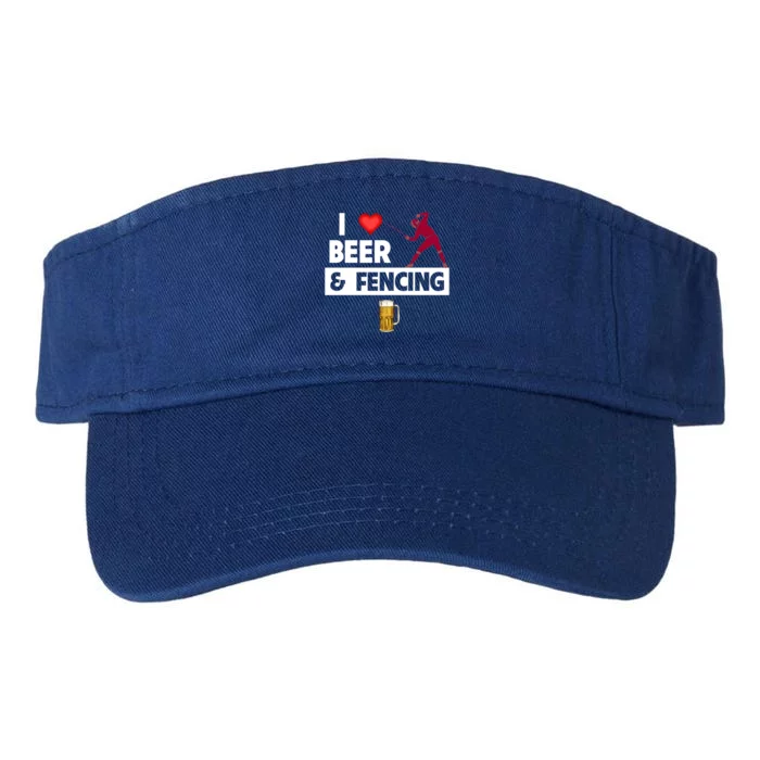 I Love Beer And Fencing Lunge Parry Sword Fighting Ing Gift Valucap Bio-Washed Visor