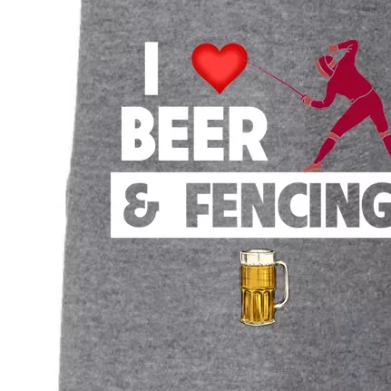 I Love Beer And Fencing Lunge Parry Sword Fighting Ing Gift Doggie 3-End Fleece Hoodie