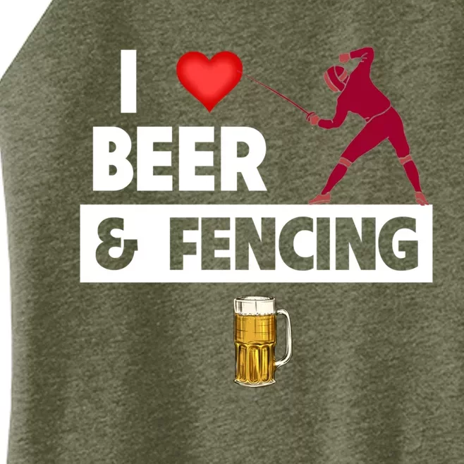 I Love Beer And Fencing Lunge Parry Sword Fighting Ing Gift Women’s Perfect Tri Rocker Tank