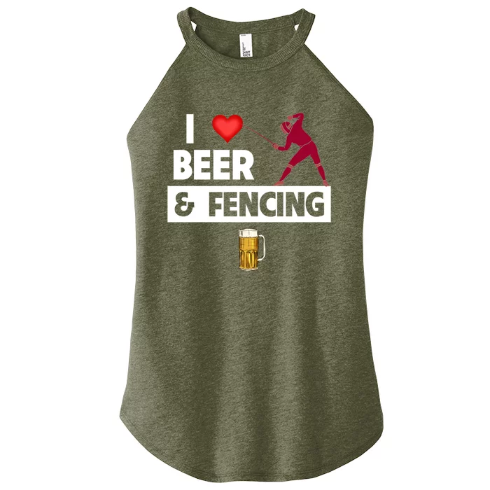 I Love Beer And Fencing Lunge Parry Sword Fighting Ing Gift Women’s Perfect Tri Rocker Tank