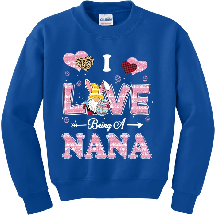 I Love Being Nana Easter Gnome Family Matching Funny Gift Kids Sweatshirt