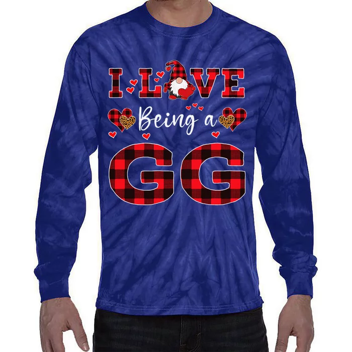 I Love Being A GG Gnome Valentine's Day GG Tie-Dye Long Sleeve Shirt