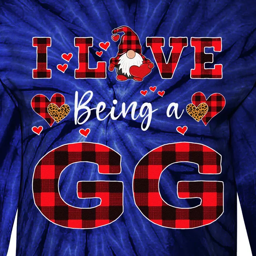 I Love Being A GG Gnome Valentine's Day GG Tie-Dye Long Sleeve Shirt