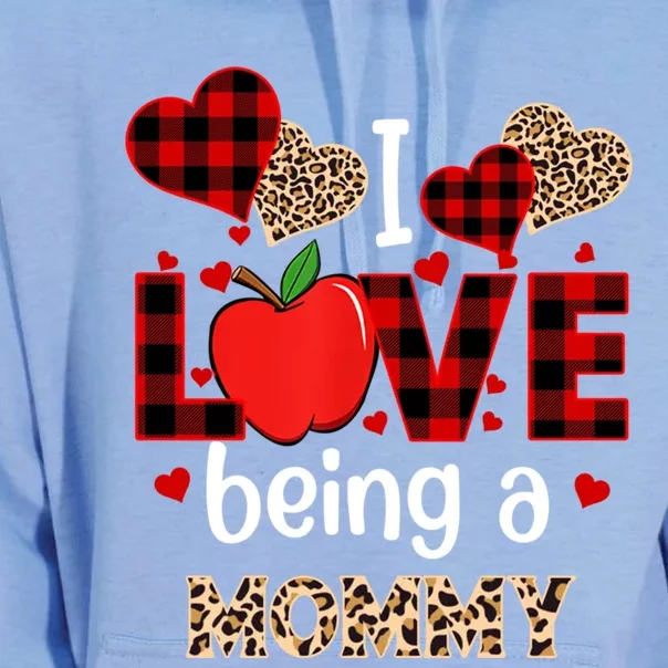 I Love Being A Mommy Red Plaid Valentines Gift Unisex Surf Hoodie