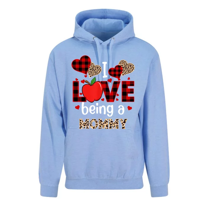 I Love Being A Mommy Red Plaid Valentines Gift Unisex Surf Hoodie