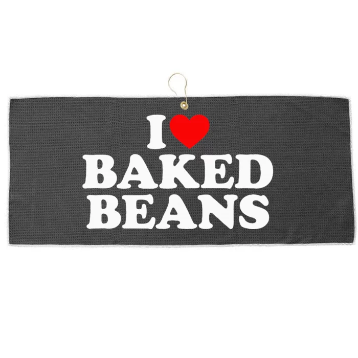 I Love Baked Beans I Heart Baked Beans Large Microfiber Waffle Golf Towel