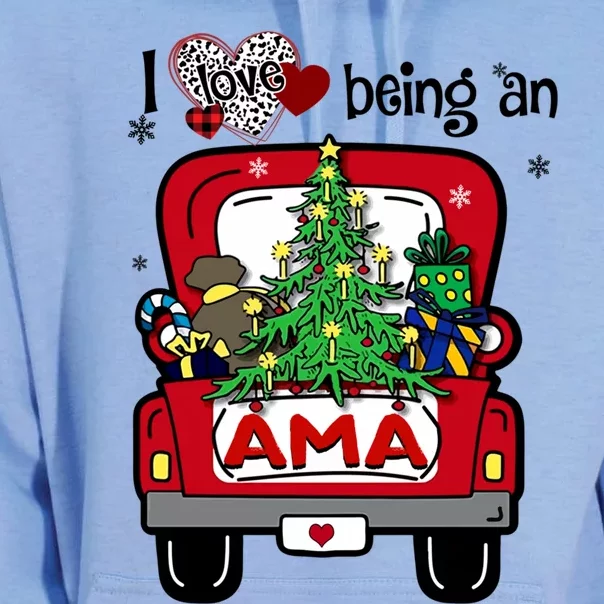 I Love Being An Ama Tree Truck Happy Family New Christmas Gift Unisex Surf Hoodie