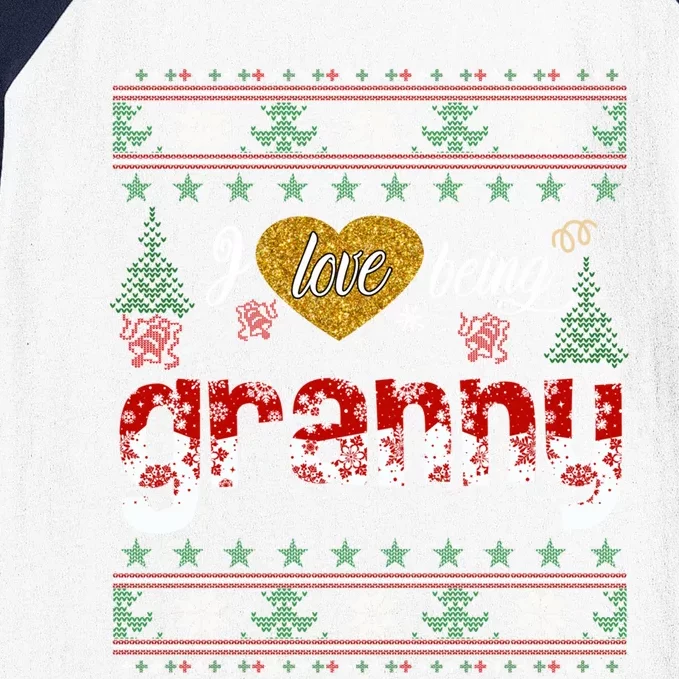 I Love Being Granny Ugly Christmas Funny Granny Gift Xmas Gift Baseball Sleeve Shirt