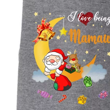 I Love Being Mamaw Christmas Cute Santa Reindeer Gift Doggie 3-End Fleece Hoodie