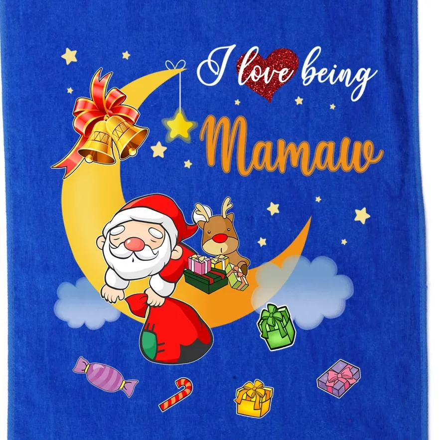 I Love Being Mamaw Christmas Cute Santa Reindeer Gift Platinum Collection Golf Towel