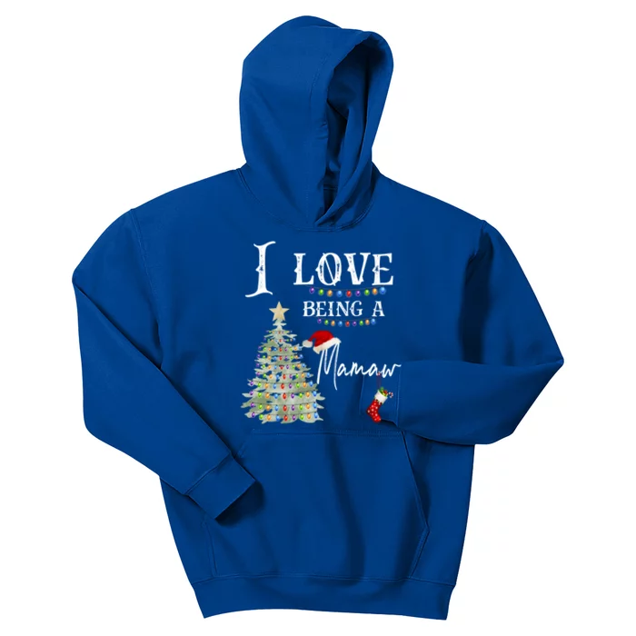 I Love Being Mamaw Christmas Tree Santa Claus Cool Gift Kids Hoodie