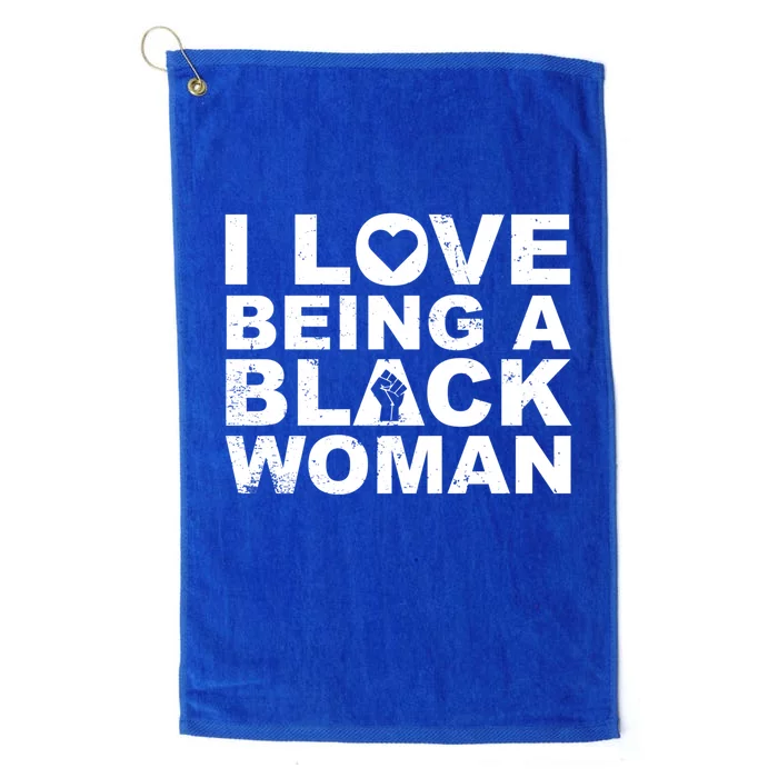 I Love Being A Black Black Fist Gift Platinum Collection Golf Towel