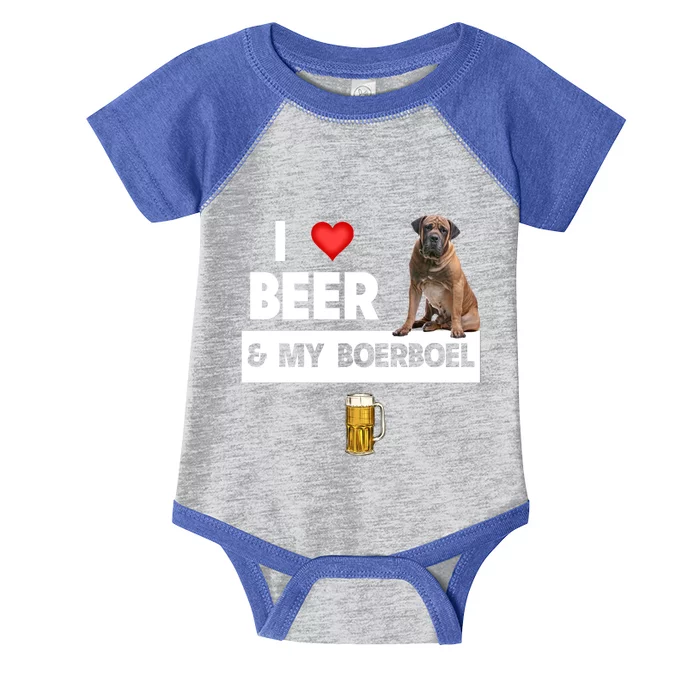 I Love Beer And My Boerboel Hunting Dog Mom Dad Ing Great Gift Infant Baby Jersey Bodysuit