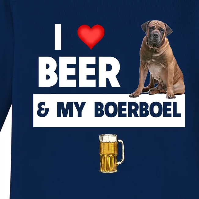 I Love Beer And My Boerboel Hunting Dog Mom Dad Ing Great Gift Baby Long Sleeve Bodysuit