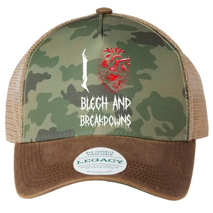 I Love Blegh And Breakdowns Bold Deathcore Vocalist Legacy Tie Dye Trucker Hat