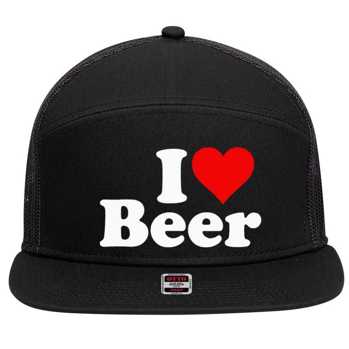 I Love Beer I Heart Beer 7 Panel Mesh Trucker Snapback Hat