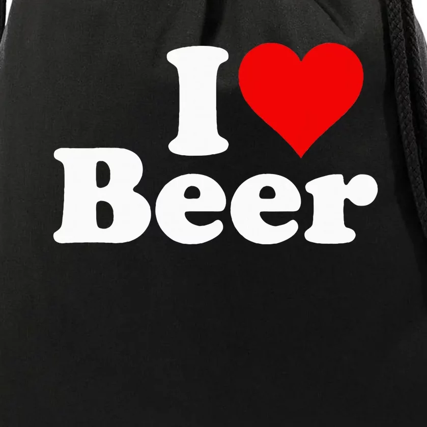 I Love Beer I Heart Beer Drawstring Bag