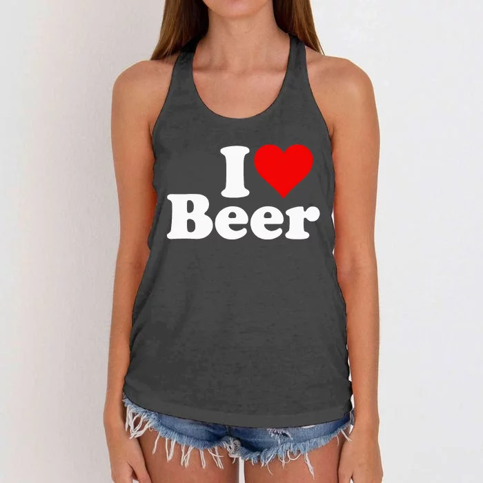 I Love Beer I Heart Beer Women's Knotted Racerback Tank