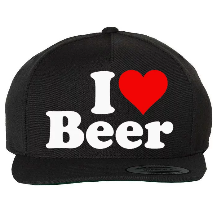 I Love Beer I Heart Beer Wool Snapback Cap